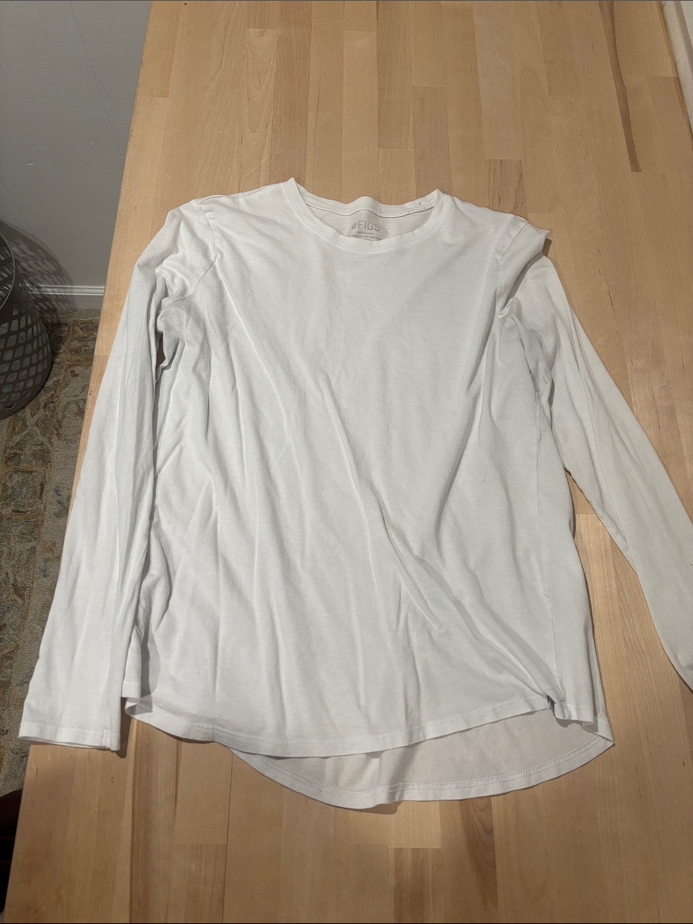 FIGS Long-Sleeve Crewneck Underscrub Shirt - White